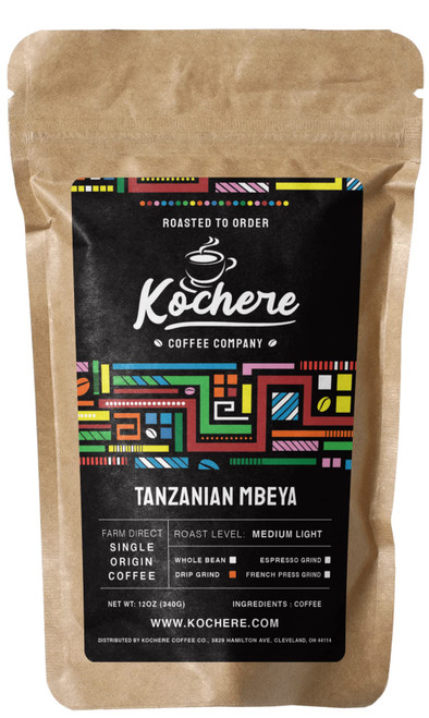 Organic, Single-Origin TANZANIAN PEABERRY Specialty Coffee - GROUND | FAIR TRADE | FRESH Roasted to Order (MEDIUM LIGHT ROAST) - (DRIP/MEDIUM Grind, 12oz.)