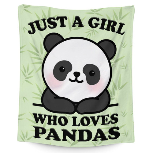 Panda Blanket Gifts - 40x50 Inches Cute Throw Blanket for Kids, Girls & Boys - Green Soft Fuzzy Blankets for Couch, Sofa & Bed