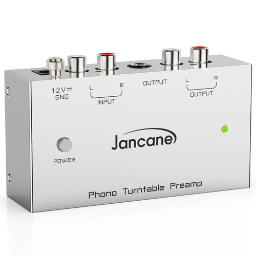 Phono Turntable Preamp, Jancane Phono Preamp for Turntable, Record Play, Phonograph Preamplifier with RCA Input, RCA/TRS Output, Phono Preamp with Power Switch and 12 Volt DC Adapter Phono Turntable Preamp, Jancane Phono Preamp for Turntable, Record Play, Phonograph Preamplifier with RCA Input, RCA/TRS Output, Phono Preamp with Power Switch and 12 Volt DC Adapter