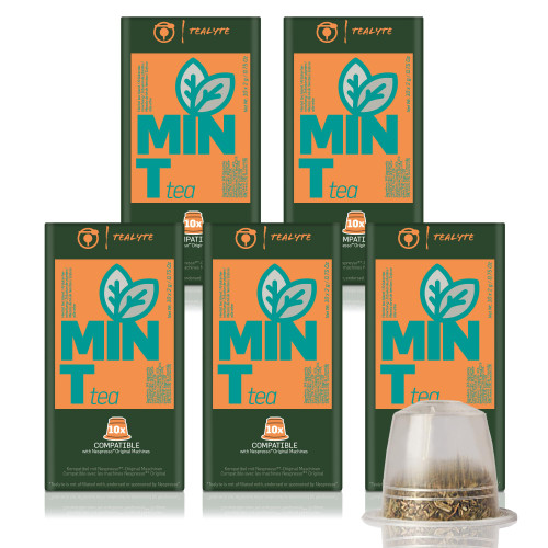 TEALYTE 50 Compatible Nespresso Tea Pods - I Herbal Mint Tea Pods I Compatible with Original Line Nespresso Machines I 5 packs TEALYTE 50 Compatible Nespresso Tea Pods - I Herbal Mint Tea Pods I Compatible with Original Line Nespresso Machines I 5 packs