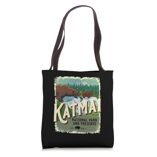 Katmai National Park and Preserve Alaska Brown Bear Souvenir Tote Bag