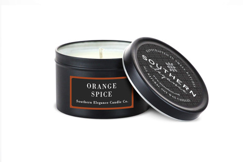 Southern Elegance | Orange Spice Scented Candle | 6 oz Travel Tin | Handcrafted in the USA