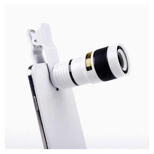 Microscope Kit 8X HD Zoom Mobile Phone Magnifying Glass Microscope Camera Lens Microscope Lens Adapters (Color : White)