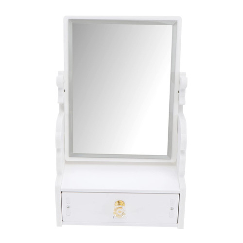 Beavorty 1Pc Plastic Vanity Mirror Dresser Drawers Vanity Drawer Travel Make up Mirror Decked Accessories Tabletop countertop Vanity Mirror Makeup Accessory Mirror with Drawer Makeup Supply