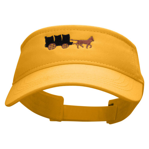 e4Hats.com Horse Carriage Embroidered Brushed Sports Visor - Yellow OSFM