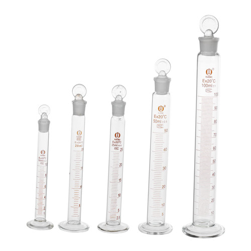 ULTECHNOVO 5pcs Stoppered Measuring Cylinder Test Tubes Laboratory Cylinder Graduated Measuring Cup Measuring Cylinder with Stopper Pipefitter Tools Installation Tool Thicken Glass