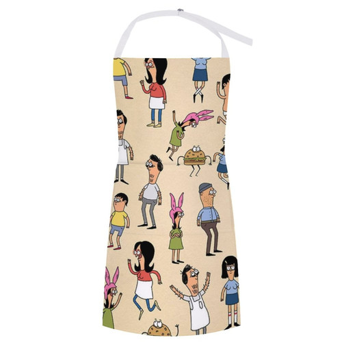 TKBIIuds Bob's Happy Family Burgers Cooking Chef Apron Adjustable Bib Apron Kitchen Cooking Grilling Apron for Women, Men