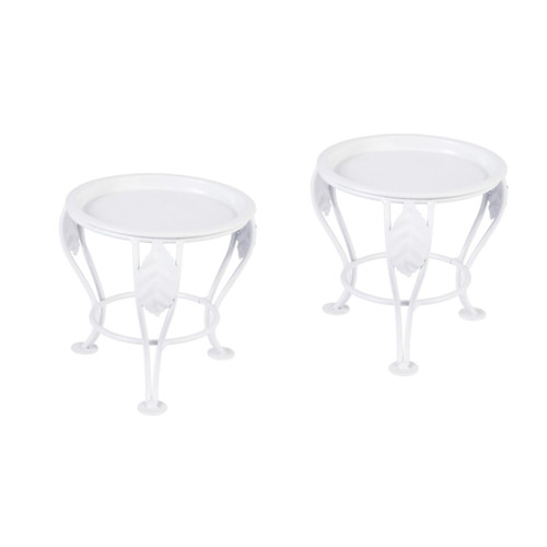 Happyyami 2pcs Iron Plant Stand Small Plants Stand Mini Planter Rack Desktop Flower Rack Plant Stand Indoor Metal Plant Stands Outdoor Indoor Plant Rack Plant Pot Stand White Flowers Cactus