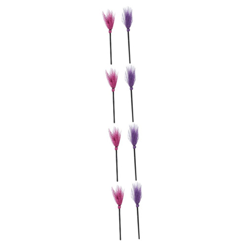 Hemoton 8 pcs Halloween Broom Witch Broomstick Prop Witch Broom Costume Plastic Witch Broomstick Wizard Broomstick Wizard Flying Broom Halloween Prop Kids Child Cosplay Mesh The Witch