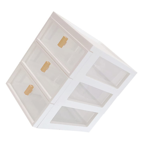 Gogogmee Box Drawer Storage Box Desk Drawer Plastic Drawers Desk Organizer Storage Drawers Multi-layer Drawer Organizer Storage Holder Pen Organizer Office Pp White Desktop Jewelry Rack