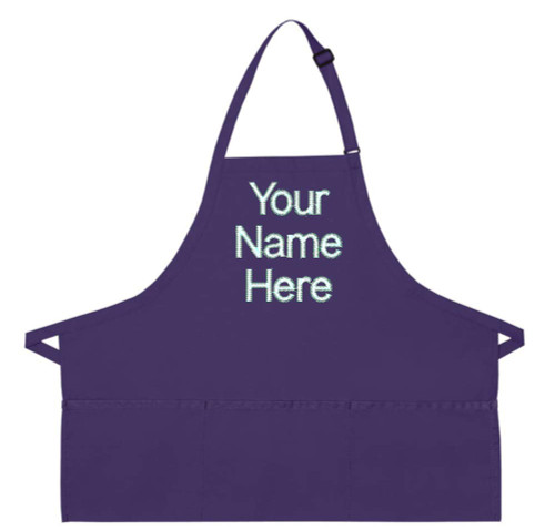 Purple Personalized Apron Men Women Poly/Cotton Twill Fabric Regular