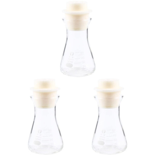 3 pcs Laboratory Glassware beakers and Test Tubes Glass Beaker 1000ml Beaker Potassium Iodide Bunsen Burner 50ml erlenmeyer Chemistry Glassware Flask Student use Equipment