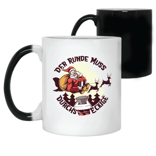 German Quote Santa Christmas Gift for German Speakers Der Muss Durchs Eckigeipsum 11oz 15oz Color Changing Mug