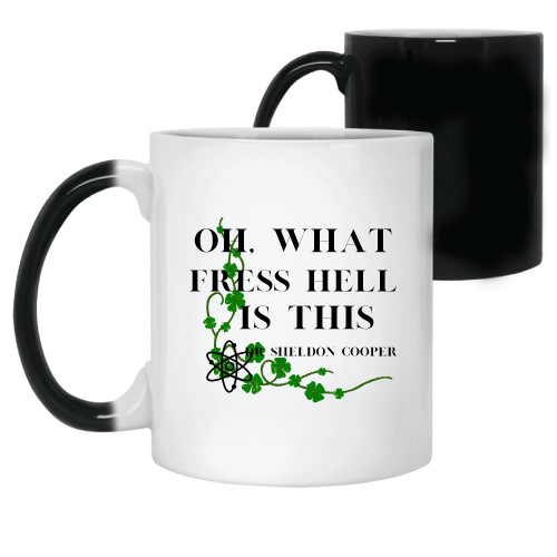 Sarcasm Gift for Sarcastic Friends and Coworkers Oh What Fresh Hell Is This Saying Clover 11oz 15oz Color Changing Mug
