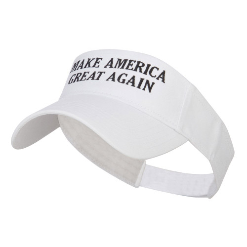 e4Hats.com Make America Great Again Embroidered Visor - White OSFM