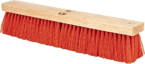 PRO SOURCE Safety Orange 18" Heavy Duty Pushbroom Head, Threaded Connection