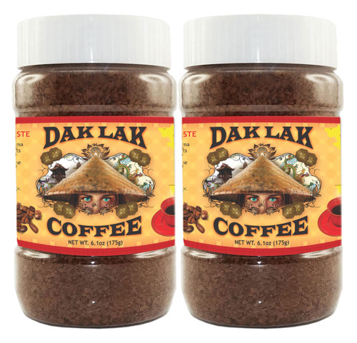 100% Dak Lak Vietnamese Coffee Instant Freeze Dried 6.1 oz/175g Jar (Pack of 2)