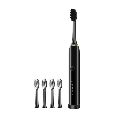 Electric Toothbrush, Electric Toothbrush with 4 Brush Heads, 6 Cleaning Modes,Smart 20-Speed Timer Electric Toothbrush IPX7 -Newly Upgraded Electric Toothbrush (Black) Electric Toothbrush, Electric Toothbrush with 4 Brush Heads, 6 Cleaning Modes,Smart 20-Speed Timer Electric Toothbrush IPX7 -Newly Upgraded Electric Toothbrush (Black)