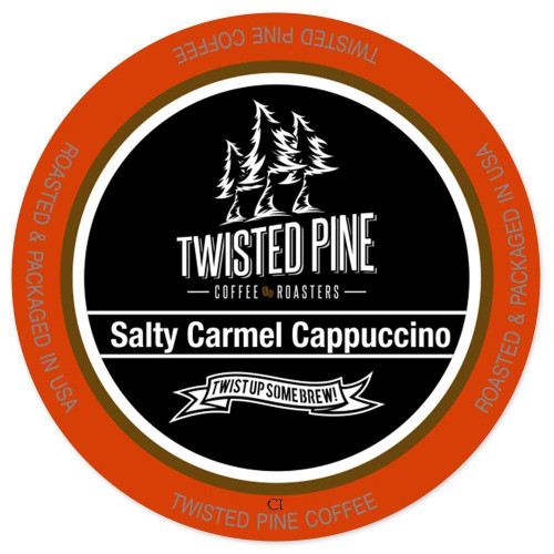 Twisted Pine Coffee Salty Caramel Flavored Cappuccino, Single-Serve Cups for Keurig K-Cup Brewers, 24 Count Twisted Pine Coffee Salty Caramel Flavored Cappuccino, Single-Serve Cups for Keurig K-Cup Brewers, 24 Count