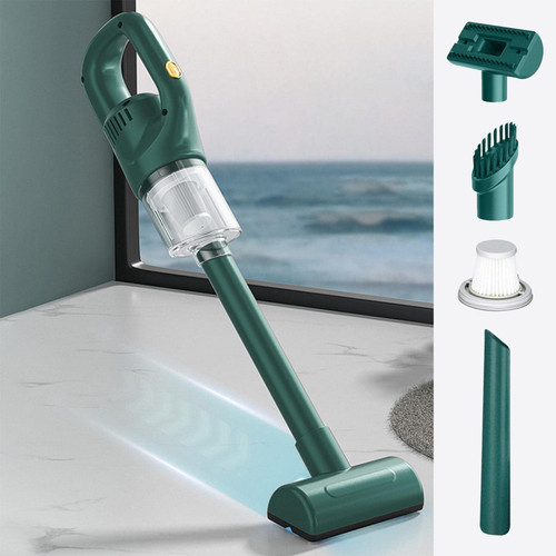 ZZKHGo Portable Handheld Small Vacuum, Car Vacuum Cleaner Cordless, Rechargeable Hand Vacuum Cordless, High-Power Powerful Vacuum Cleaner for Home/Car (Green)