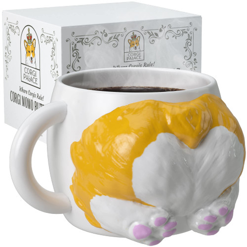 Corgi Palace Corgi Momo Butt Mug, Funniest Corgi Coffee Mug Ever, Best Corgi Gifts for Corgi Lovers, Yes - Corgi Butt Corgi Mug, Funny Corgi Gifts