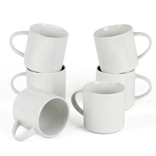famiware Nebula 6 Pieces Coffee Mug, 12 oz Catering Mugs with Handle for Coffee, Tea, Cocoa, Milk, White