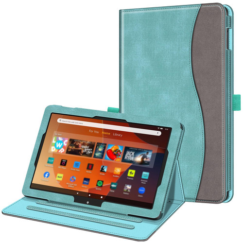 Fintie Case for All-New Amazon Fire HD 10 and 10 Plus Tablet (13th/11th Generation, 2023/2021 Release) 10.1" - [Multi-Angle] Stand Cover with Pocket Auto Wake/Sleep, Turquoise
