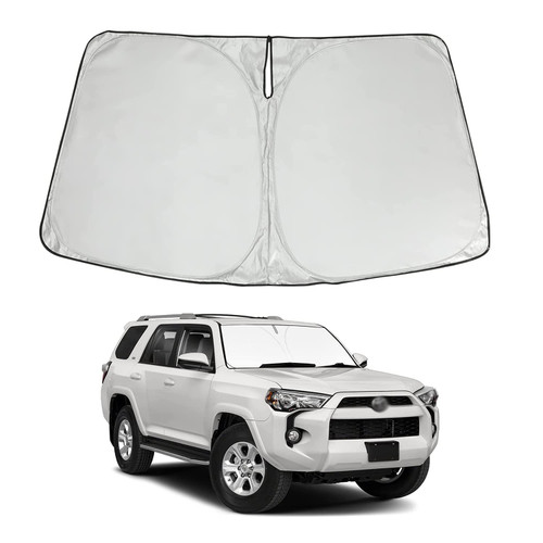 Foldable Windshield Sunshade Compatible with Toyota 4Runner 4-Runner 2010 2011 2012 2013 2014 2015 2016 2017 2018 2019 2020 2021 2022 2023 Front Sun Shade Heat Shield Custom-fit Protector Sun Visor