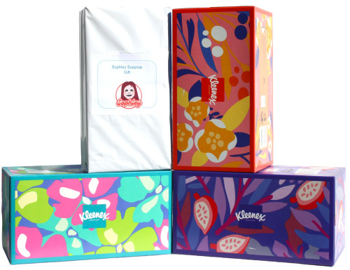 Kleenex Tissues 2-ply, 230 CT, Pack of 3, 690 Facial Tissues Total Bundle with a Sophley Gift Surprise