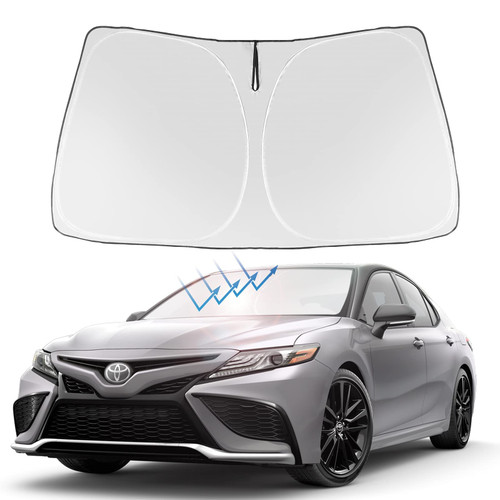 Proadsy Front Windshield Sun Shade Foldable Sunshade Protector Custom Fit 2024 2023 2022 2021 2020 2019 2018 Camry LE XLE Hybrid SE XSE Sedan Accessories 2024 Upgrade