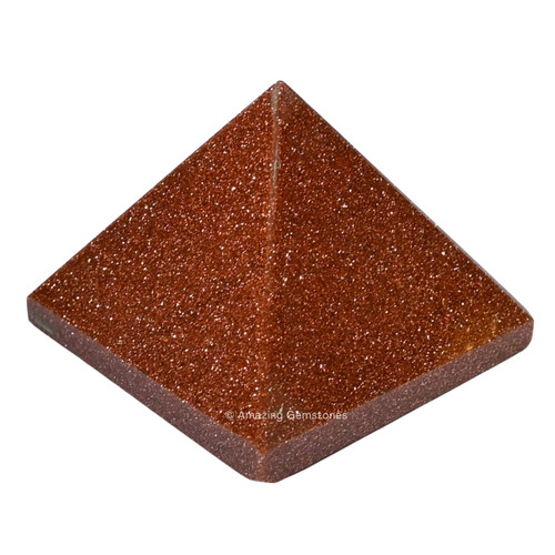 Red Goldstone Pyramid Crystal Healing Stones - 2" Great Pyramid Figurine of Natural Stone Pyramid for Meditation, Reiki, Chakra Balancing and Crystal Pyramids Grid