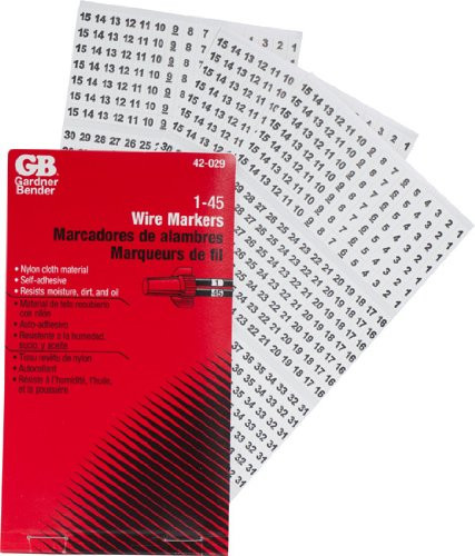 Gardner Bender 42-029 Pocket Wire Marker Booklet, 1-45