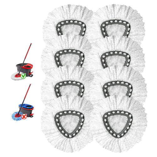 Spin Mop Replacement Head - 8 Pack EasyWring Mop Refills-Compatible with Triangle Spin Mop Microfiber Spin Mop Refills Easy Cleaning Floor Spin Head Mop - Mop Head