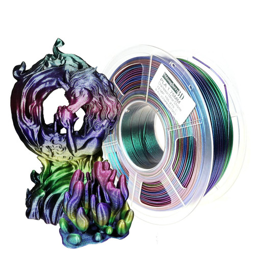Stronghero3D PLA 3D Printer Filament 1.75mm,Chameleon Mirror Chrome,Multicolors Filament, Shiny Rainbow Filament,Accuracy +/-0.05mm Net Weight 1kg(2.2lbs) forr Ender3 Cr10