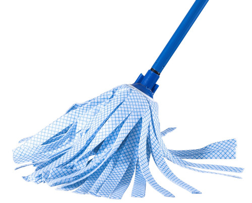 Superio String Mop Cotton Mop for Hardwood Floor Cleaning Self Wringing Mop for Home, Kitchen, Bath, Office Cleaning, Blue Heavy Duty Mop Commercial/Industrial, Aluminum Handle