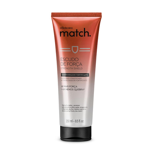 Boticario - Linha Match (Escudo de Forca) - Condicionador Fortificante 250 Ml - (Boticario - Match (Force Shield) Collection - Fortifying Conditioner 8.45 Fl Oz)
