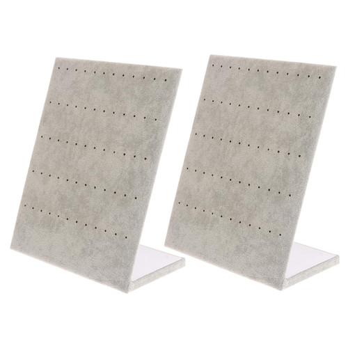 Cabilock 2pcs Jewelry Display Stand Jewelry Holder Display Holder Ring Storage Organizer Ornament Display Stand Ring Display Case Necklace Case Jewelry Stand Storage Rack Suede Earring