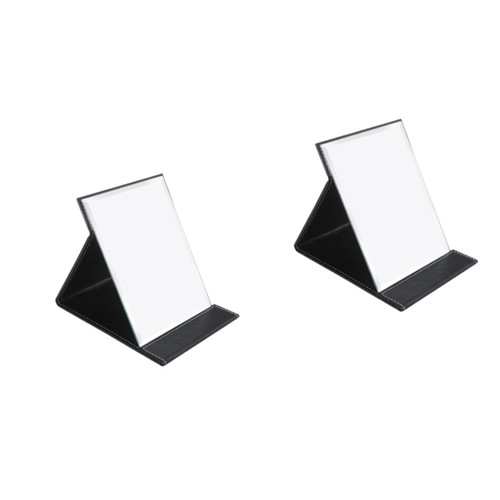 Housoutil 2pcs Vertical Wallet Portable Folding Vanity Mirror Folding Cosmetic Dresser Makeup Mirror Vanity Mirror with Stand Foldable Mirror Dresser Mirror Student Simple Folding Mirror