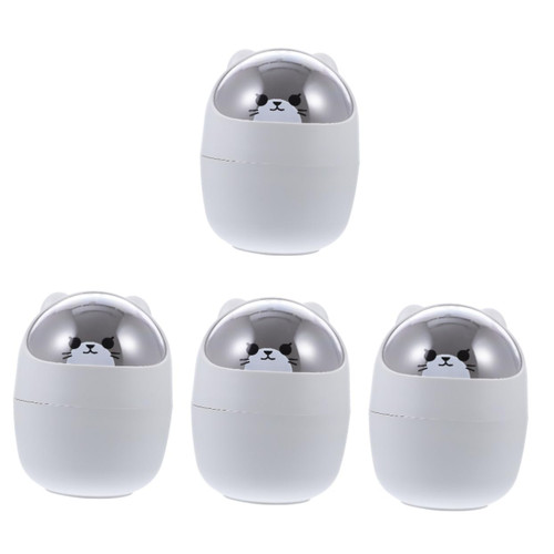 Alipis 4 pcs Garbage can Mini Trash bin with lid Table Trash bin Trash can Kitchen Shake lid Small Trash can for Desk Trash bin Desk Recycling Trash can Office Push Type Storage Bucket