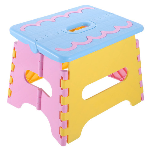 CLISPEED 1pc Folding Stool Collapsing Stool Collapsible Foot Stool Stepping Stool for Kids Adult Step Stool Portable Stool Foldable Fishing Stool Plastic Low Stool Household Child