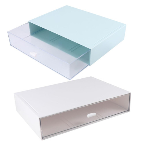 STOBOK 2pcs Drawer Storage Box Stackable Storage Plastic Organizer Drawer Plastic Drawers Organizer Plastic Drawer Storage Office Drawers Versatile Storage Case Cosmetic Box Abs Make up