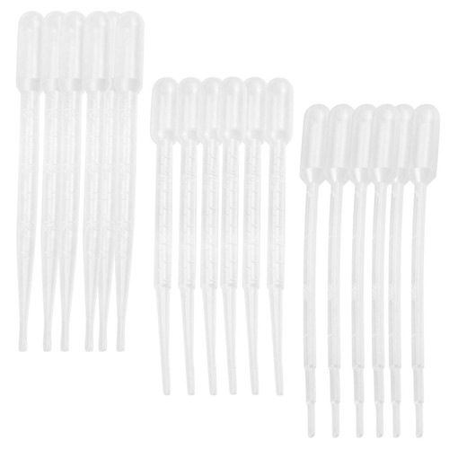 TEHAUX 300pcs Dropper 1ml Pipette Disposable Pasteur Pipette Graduated Pipette Clear White Liquid Pipette 2ml Pipette Plastic Bulb Pipette Plastic Pipettes Transfer Pipette Crafts