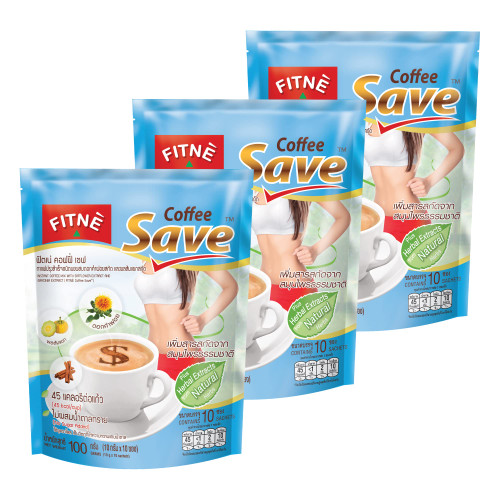 FITNE Instant 3 In 1 Coffee Packets Mix With Herbs Cinnamon Garcinia Safflower Spice Latte Smooth Blend No Sugar Sucralose Sweetener, 30 Sticks