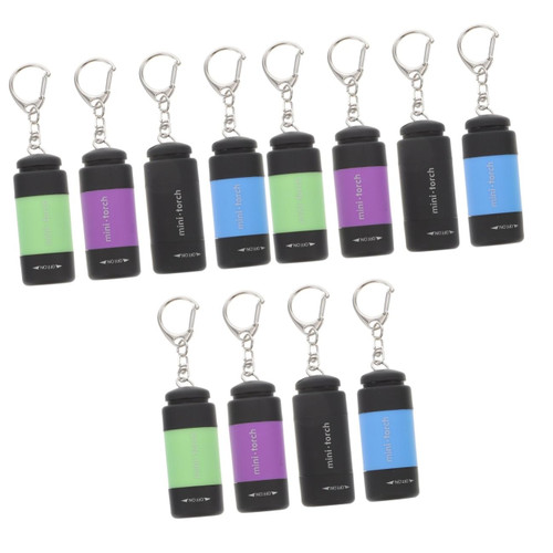 BESPORTBLE 12 Pcs Mini Flashlight Mini Keychain Led Flashlight Led Key Chain Flashlight Keyring Flashlight Survival Keychain Key Ring Led Flashlight Led Pen Light Abs Small Flashlight Charge