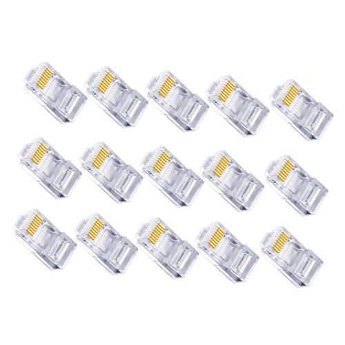 OSALADI 300 Pcs Through Hole Network Crystal Cat 5 Ends Ethernet Cable Ends Network Cable Plug Cat 6 Cable Ends Connectors for Wiring Ethernet Plug White Receptacle 5e Crystal Head