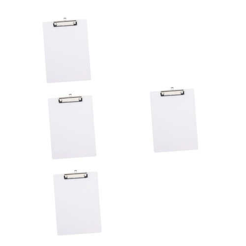Tofficu 4pcs Clipboard Clip Document Organizer Writing Board File Clip Hospital Clipboard Metal Clipboard Plastic File Folder Writing Support Board PVC Folder Folder A4 Test Paper