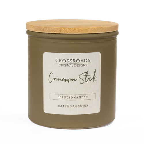 Crossroads Cinnamon Sticks Colored Glass Candle, 14 Oz