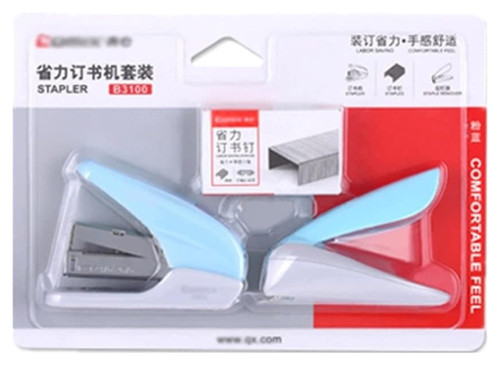 Stapler Staplers for Paper Desk Stapler Set with 1000 Staples and Staples Remover, Office Supplies Compatible with 26/6 and 24/6 Office Supplies (Color : Blue)