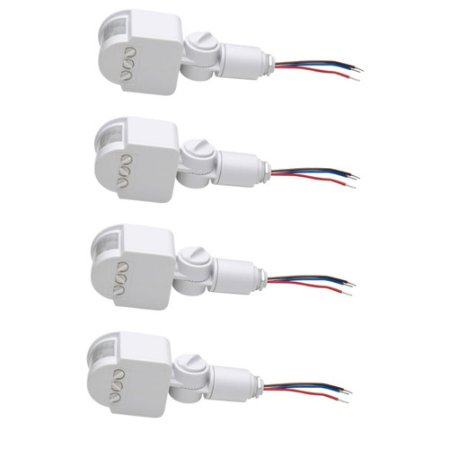 Gadpiparty 4pcs Sensor Light Ir Sensor Pir Controller Hs220 Outdoor Motion Switch Motion Sensing Light Motion Light Switch 12v Motion Sensor Nontendo Abs White Timer Human Body