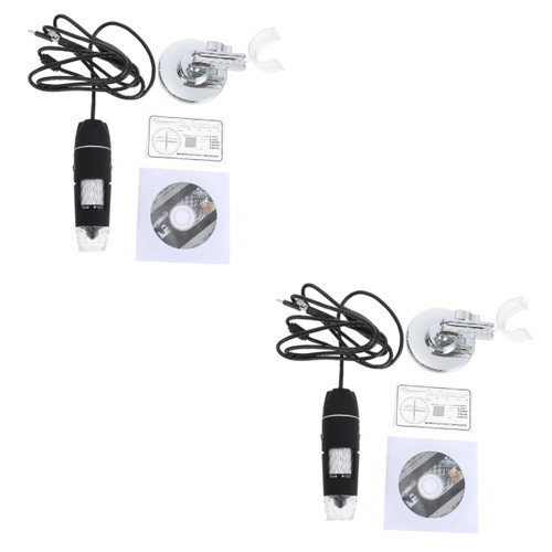 HOMSFOU 2pcs Electron Microscope Home Digital Microscope School Observation Microscope High-Definition Detecting Microscope Detect Magnifying Microscope Alloy Number Tool